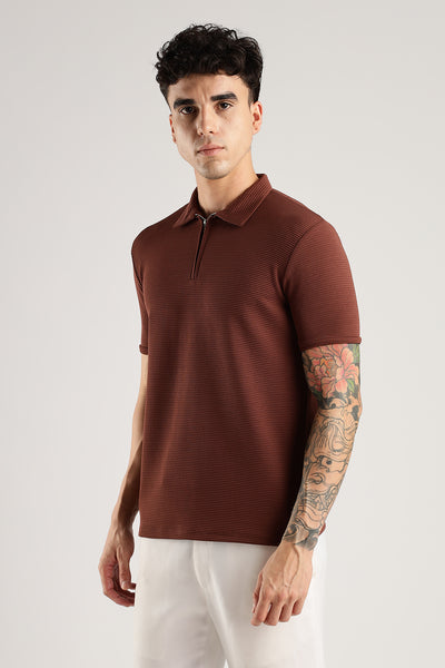 Urban Zipper Polo - Rustwood