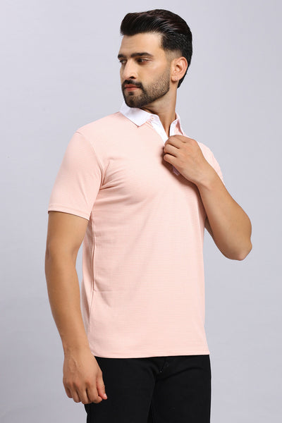 Contrast Luxe Polo - Dusty Rose