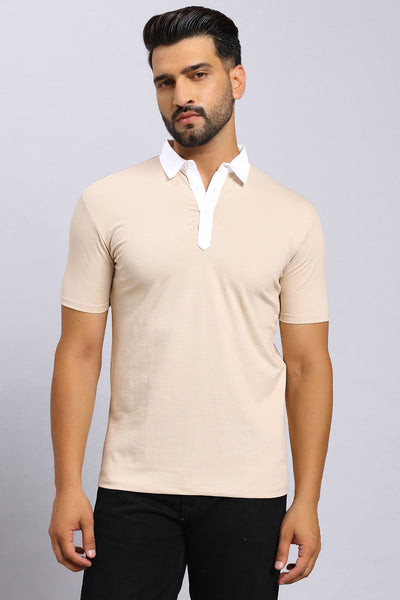 Contrast Luxe Polo - Ivory Mist